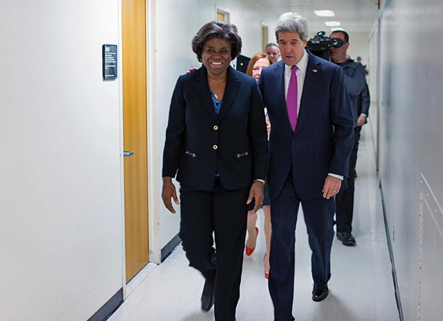 Лінда Томас-Грінфілд і Джон Керрі 